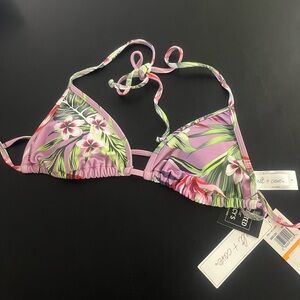 Salt + Cove purple floral swim top S NWT